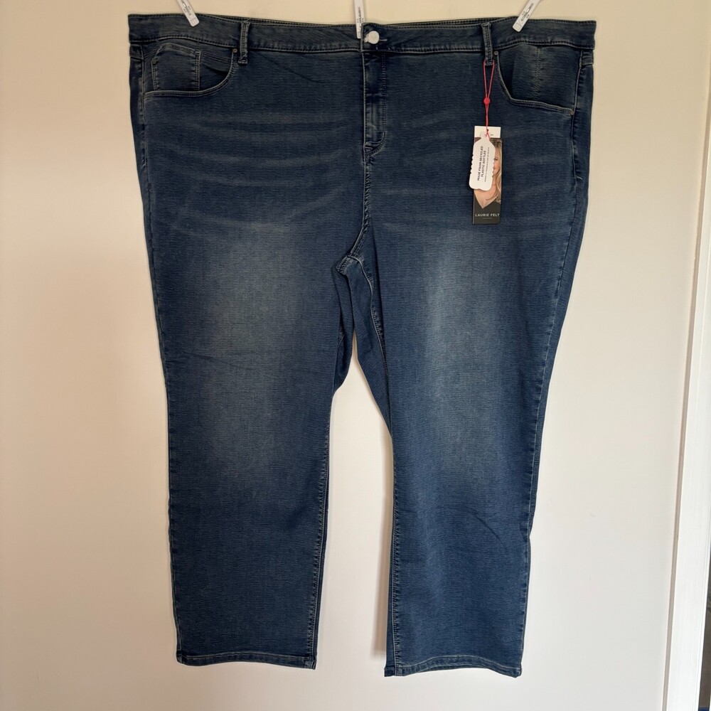 LAURIE FELT NEW Knit Clean Jean Slim Leg Womens 5X Denim Stretch Pockets